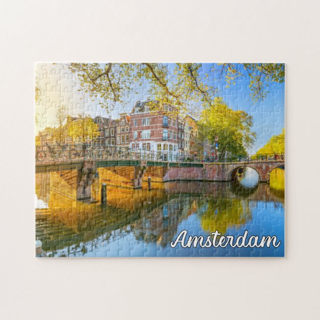 Quebra-cabeça Linda Amsterdã, Holanda (Horizontal)