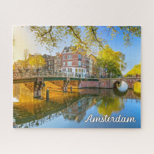 Quebra-cabeça Linda Amsterdã, Países Baixos (Horizontal)