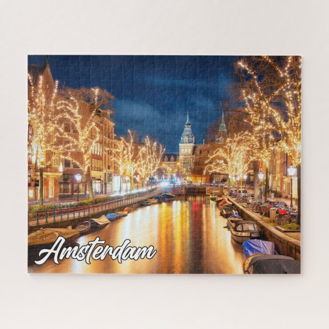 Quebra-cabeça Linda Amsterdã, Países Baixos (Horizontal)