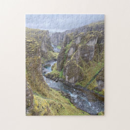 Quebra-cabeça Linda Canyon na Islândia; Fjaðrárgljúfur