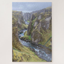 Quebra-cabeça Linda Canyon na Islândia; Fjaðrárgljúfur