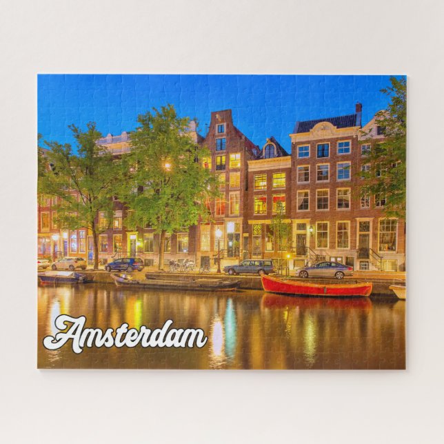 Quebra-cabeça Linda Cidade De Amsterdã, Holanda (Horizontal)