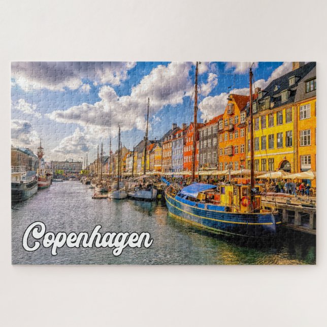 Quebra-cabeça Linda Cidade De Copenhagen, Dinamarca (Horizontal)