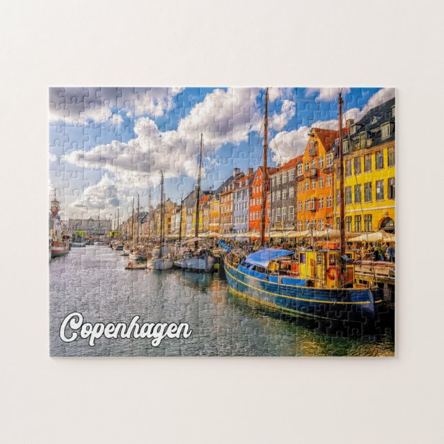 Quebra-cabeça Linda Cidade De Copenhagen, Dinamarca (Horizontal)