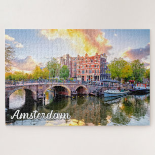 Quebra-cabeça Linda Cidade Icônica De Amsterdã, Holanda