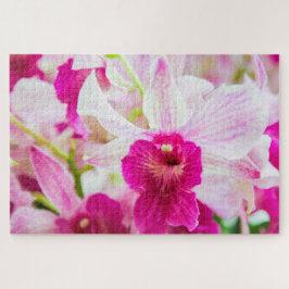 Quebra-cabeça Linda flor branca e fuchsia