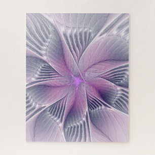 Quebra-cabeça Linda Flor Rosa Arte Abstrato Fractal Moderno