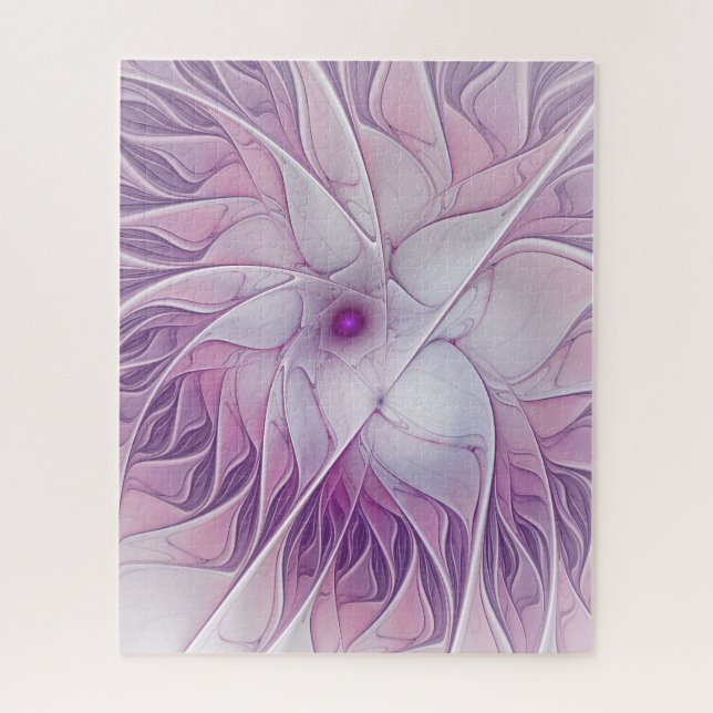 Quebra-cabeça Linda Flor Rosa Moderna Abstrato, Arte Fractal (Vertical)