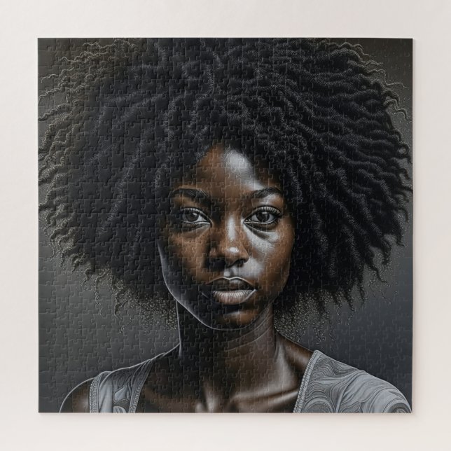 Quebra-cabeça Linda mulher afro-americana Ai Art (Vertical)