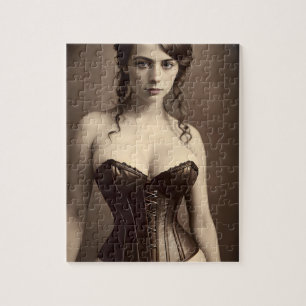 Quebra-cabeça Linda mulher vitoriana do Corset