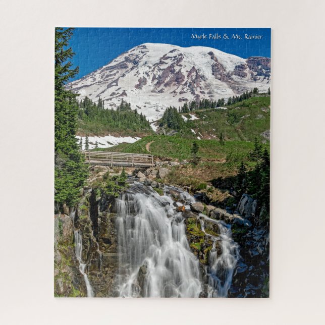 Quebra-cabeça Linda Myrtle Falls & Mount Rainier (Vertical)