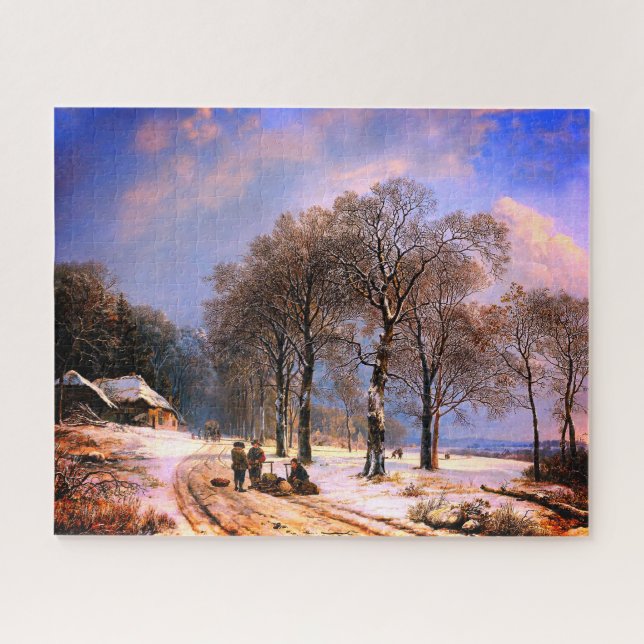 Quebra-cabeça Linda paisagem de neve de arte (Horizontal)