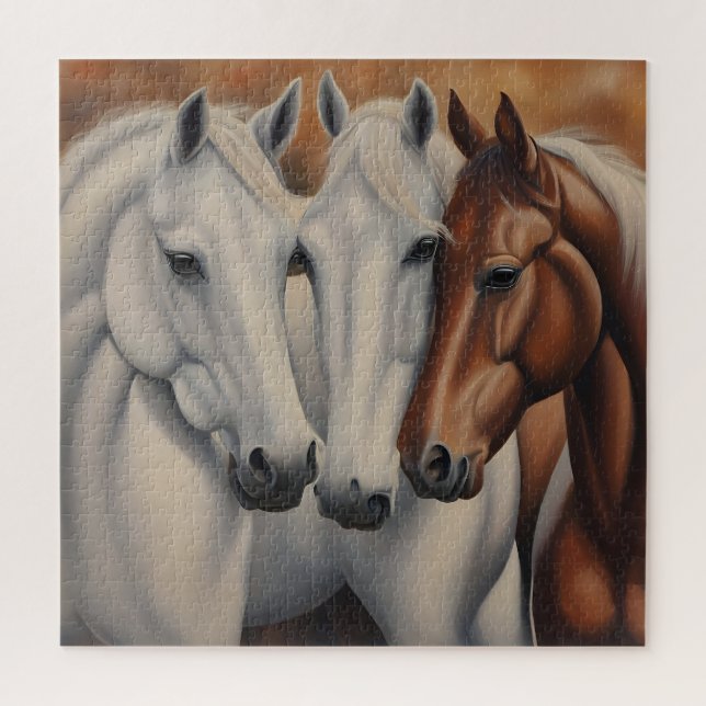 Quebra-cabeça Linda pintura de cavalos (Vertical)