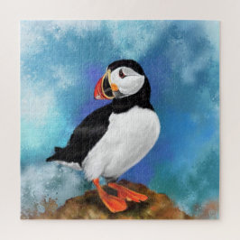 Quebra-cabeça Linda pintura de pássaros do Atlântico Puffin Arte