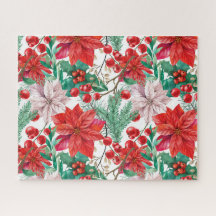 Linda poinsettia de Natal vermelha e branca