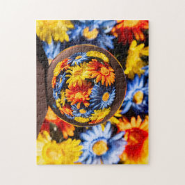 Quebra-cabeça Linda Reflexão Colorida sobre Flor Orb