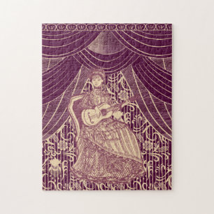 Quebra-cabeça Linda senhora com violão