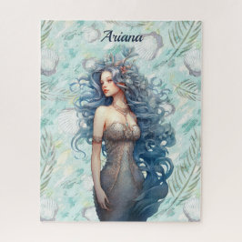 Quebra-cabeça Linda Sereia de Cabelo Azul