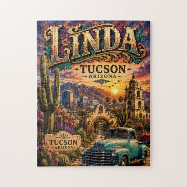 Quebra-cabeça Linda Tucson Arizona Personalizado Sudoeste  (Vertical)