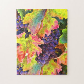 Quebra-cabeça Linda Vinha de Vinho de Outono com Uvas