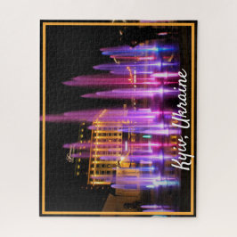 Quebra-cabeça Linda visão noturna Kiev Ucrânia