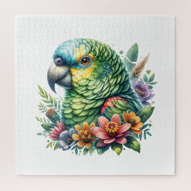 Quebra-cabeça Linda Watercolor Amazon Parrot (Vertical)