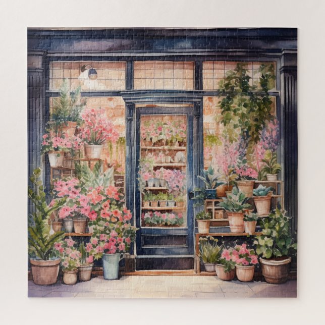 Quebra-cabeça Linda Watercolor Floral Storefront (Vertical)