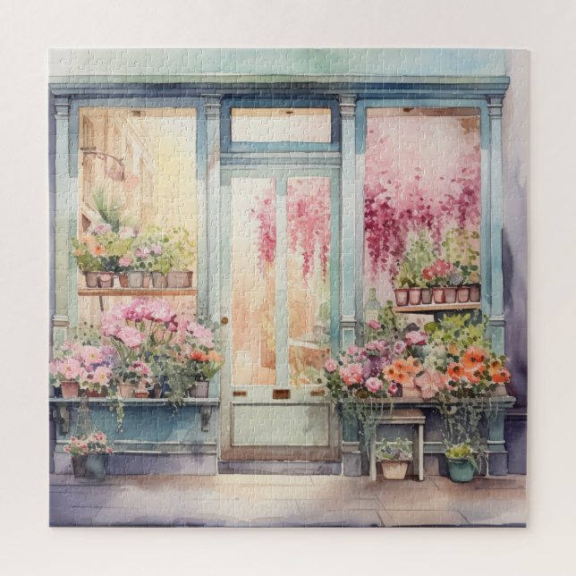 Quebra-cabeça Linda Watercolor Floral Storefront (Vertical)