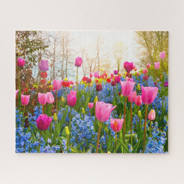 Quebra-cabeça Lindas Flores de primavera - Tulipas e Hyacinth (Horizontal)