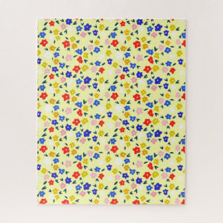Quebra-cabeça Lindo Floral Delicado Fofo em Amarelo Pastel