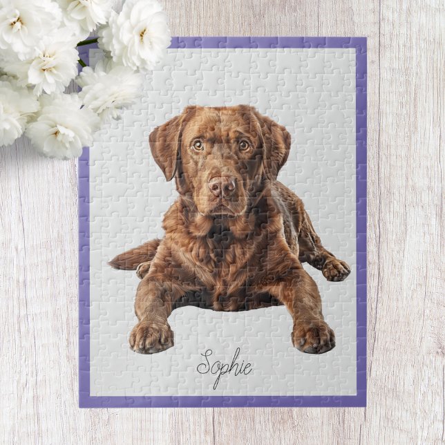 Quebra-cabeça Lindo Labrador Retriever Chocolate Personalizado (Criador carregado)