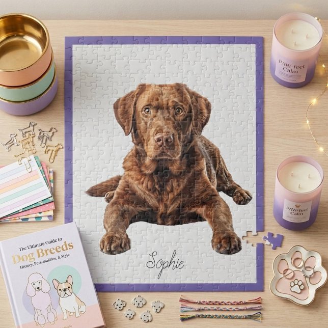 Quebra-cabeça Lindo Labrador Retriever Chocolate Personalizado (Criador carregado)