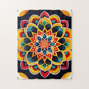 Quebra-cabeça Lindo Mandala Colorida