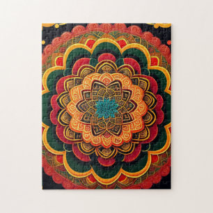 Quebra-cabeça Lindo Mandala Colorida