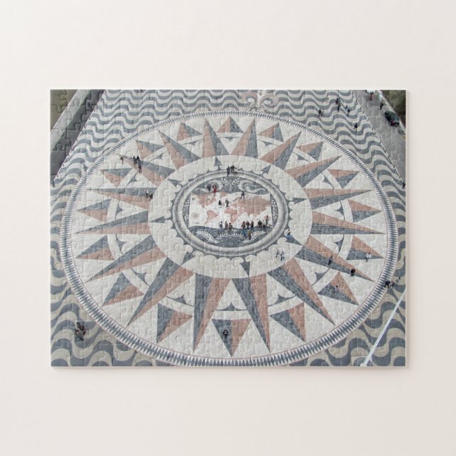 Quebra-cabeça Lindo padrão de azulejo mosaico Lisboa, Portugal (Horizontal)