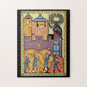 Quebra-cabeça Lingando Rochas, Codex Manesse do século 14