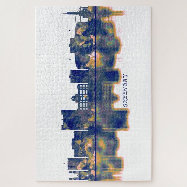 Quebra-cabeça Linha Cria de Compartimento Verde (Vertical)