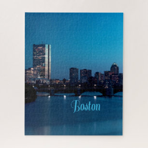 Quebra-cabeça Linha Skyline da cidade de Boston Massachusetts