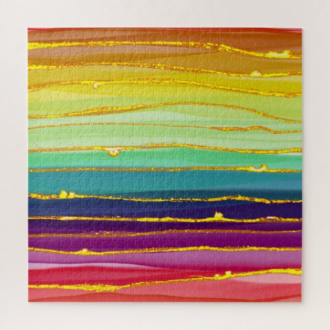 Quebra-cabeça Linhas arco-íris: composição de luxo abstrato. (Vertical)