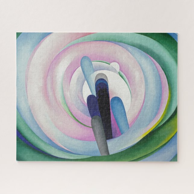 Quebra-cabeça Linhas Cinzas com Preto, Azul e Amarelo | O'Keeffe (Horizontal)