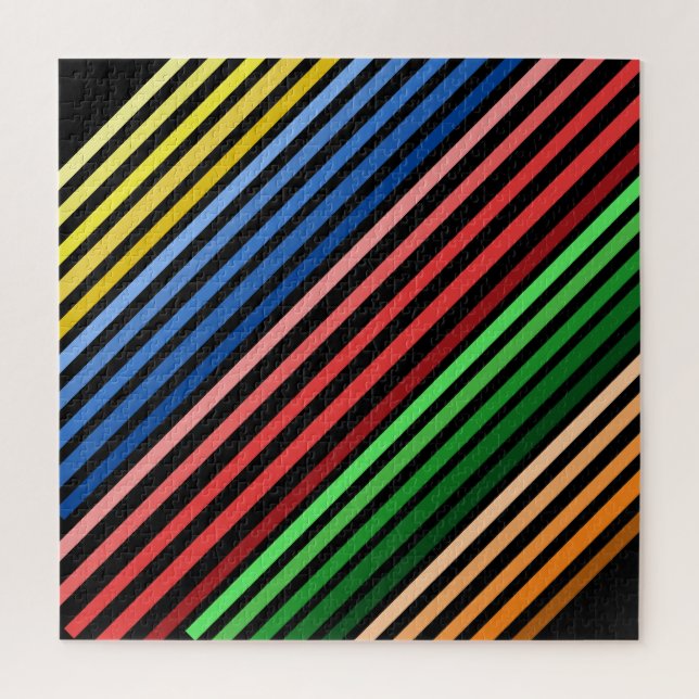 Quebra-cabeça - Linhas coloridas em preto (Vertical)