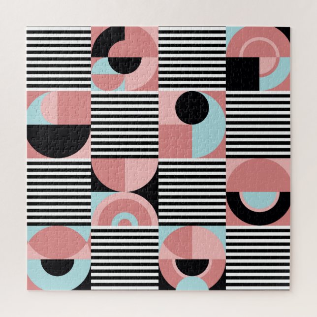 Quebra-cabeça Linhas Geométricas, Formas Coloridas Mosaico. (Vertical)