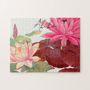 Quebra-cabeça Link Lotus Flower Japonês Vintage Fine Art Name