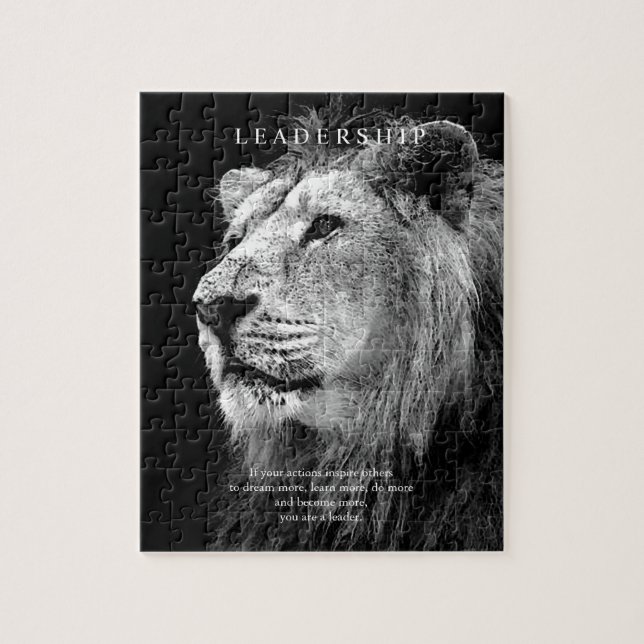 Quebra-cabeça Lion de Liderança Motivacional Trendy (Vertical)