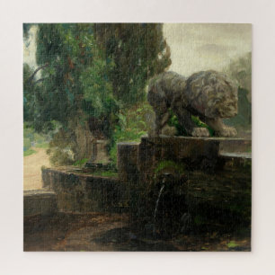 Quebra-cabeça Lion Fountain em Roma (por H.A. Brendekilde)