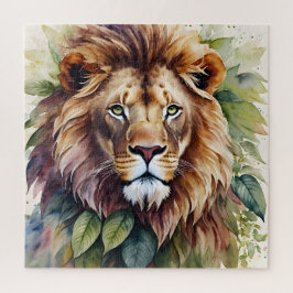 Quebra-cabeça Lion Mane Portrait Botanical Watercolor