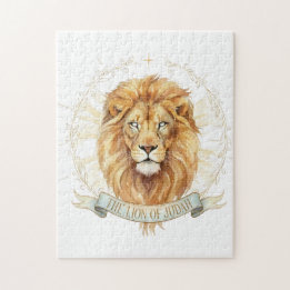 Quebra-cabeça Lion of Judah Biblical Watercolor Jigsaw Puzzle 