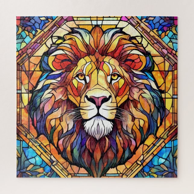 Quebra-cabeça Lion Stained Glass  (Vertical)
