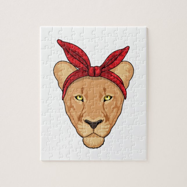 Quebra-cabeça Lioness com Bandana (Vertical)
