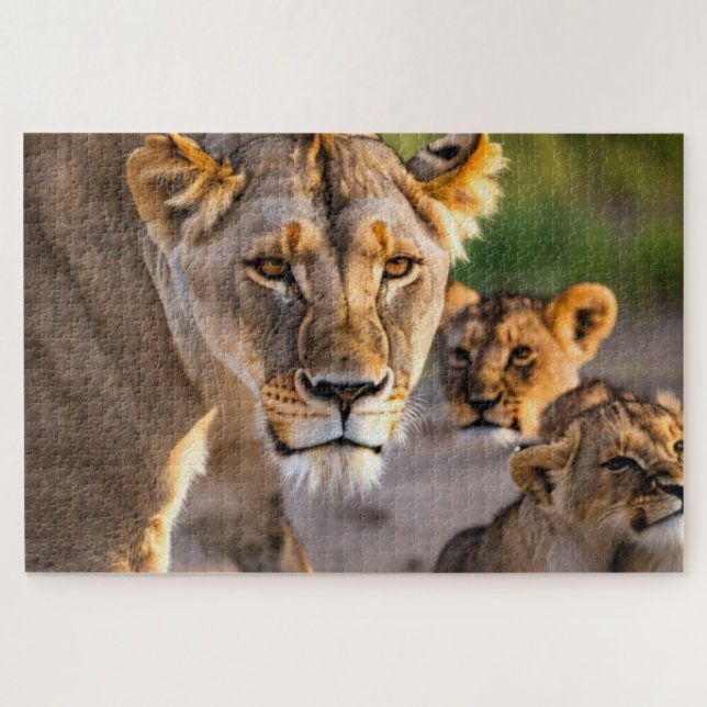 Quebra-cabeça Lioness with Cubs (Horizontal)
